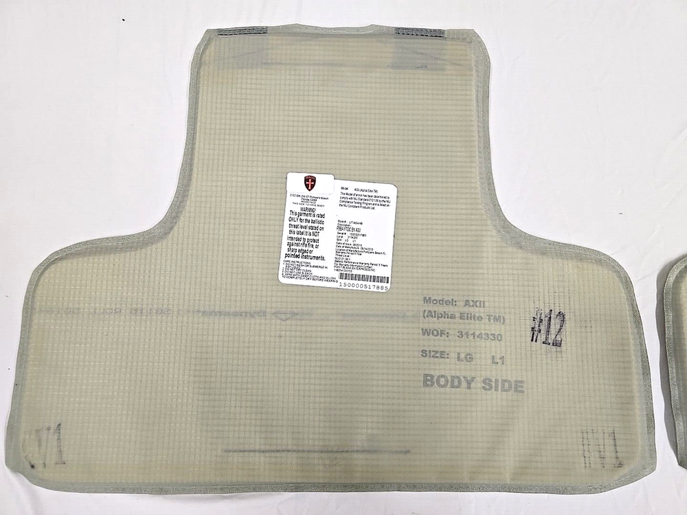 PB Alpha Elite AXII Soft Armor Inserts Large Front/Back