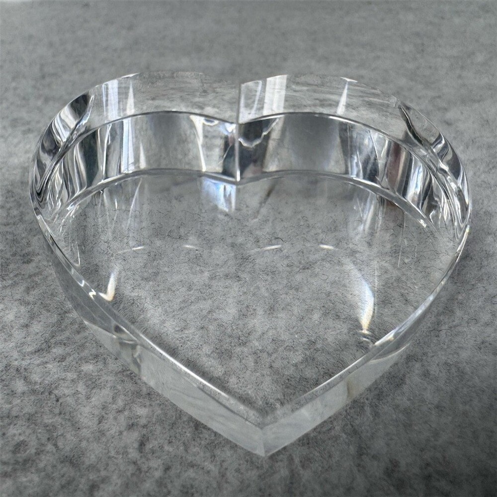 Clear Heart Shaped Crystal Paper Weight
