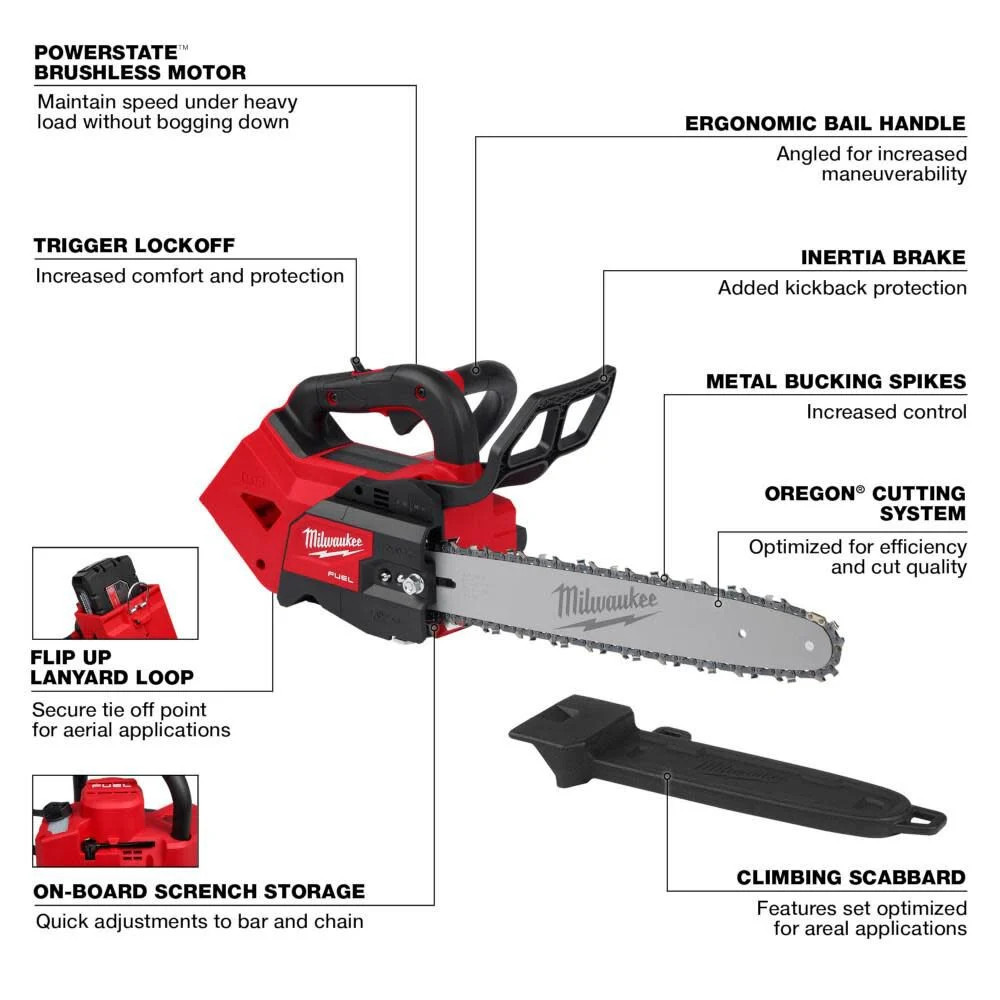 Milwaukee M18 Fuel 14Inch Top Handle Chainsaw (Bare Tool)