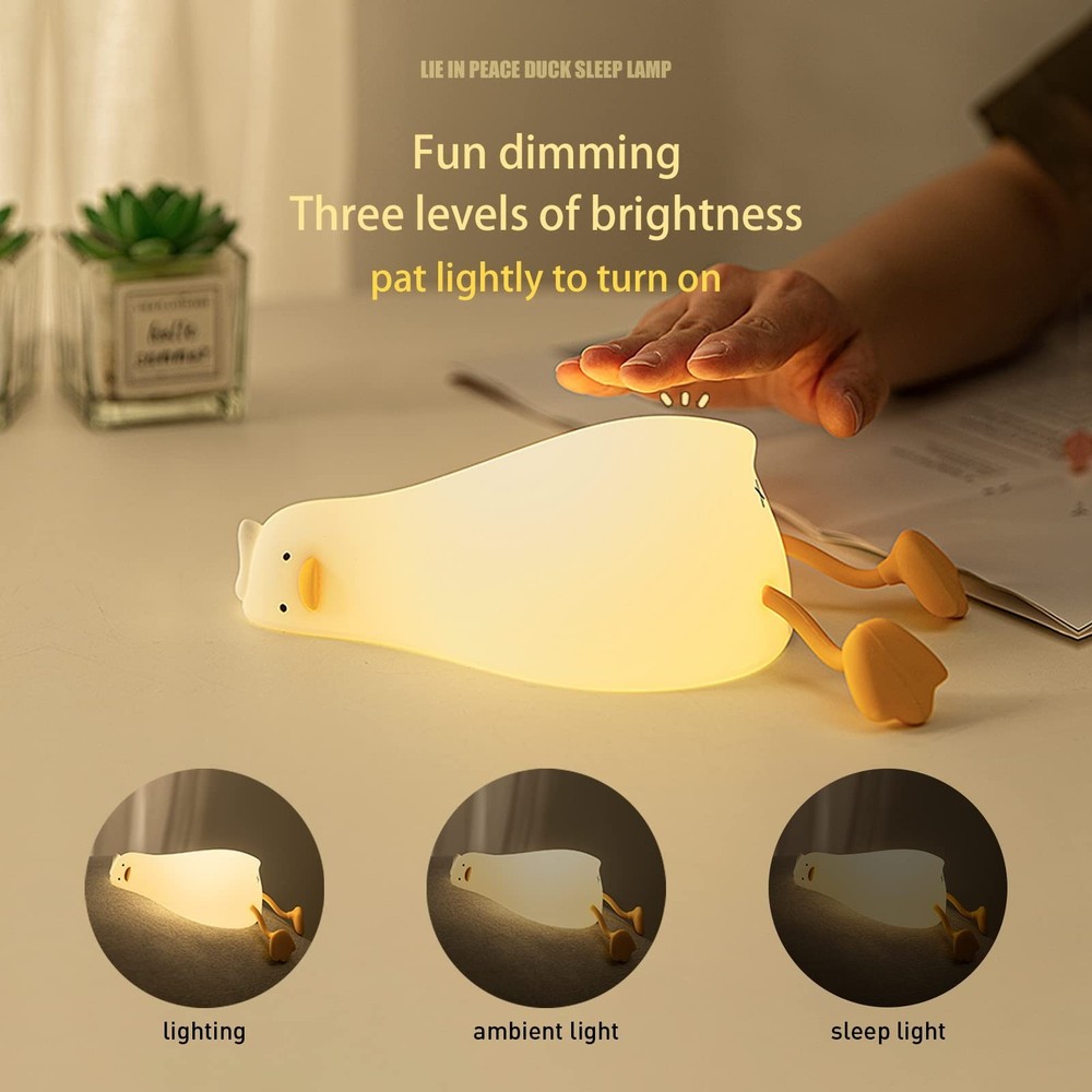 MUID Benson Lying Flat Duck Night Light, LED Squishy Duck Lamp, Cut... Fast Ship