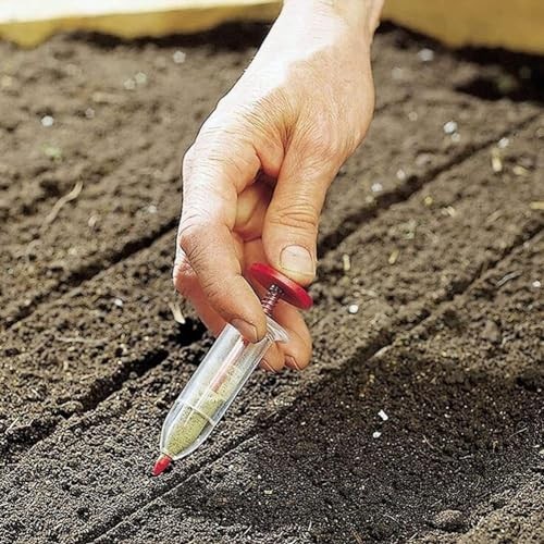 Red Seeds Dispenser,Mini Seed Spreader Sowing Seeder Tool,Handheld Seed