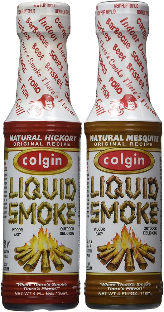 Colgin Hickory & Mesquite Liquid Smoke (4 Oz Each) Bundle for Home Cooks & BBQ E