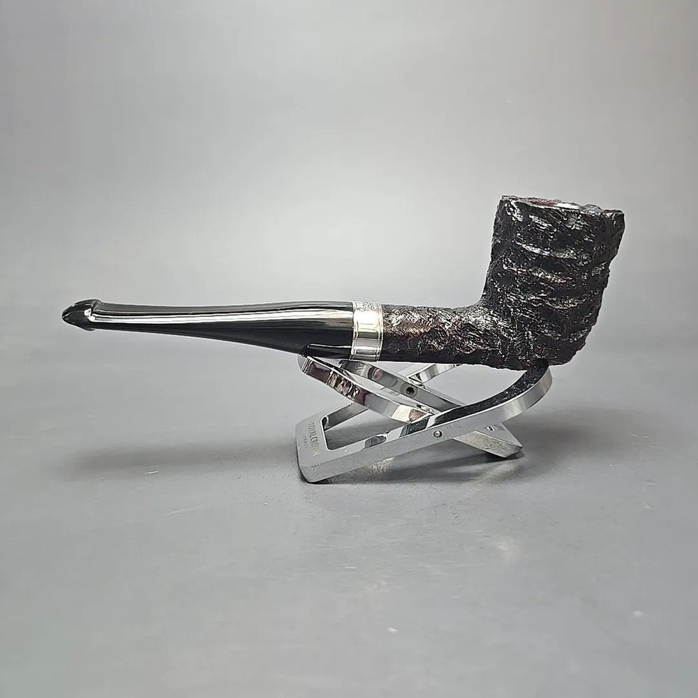 Peterson Cobble 120 Rusticated & Sandblasted Dublin w/ Silver Briar Pipe, New