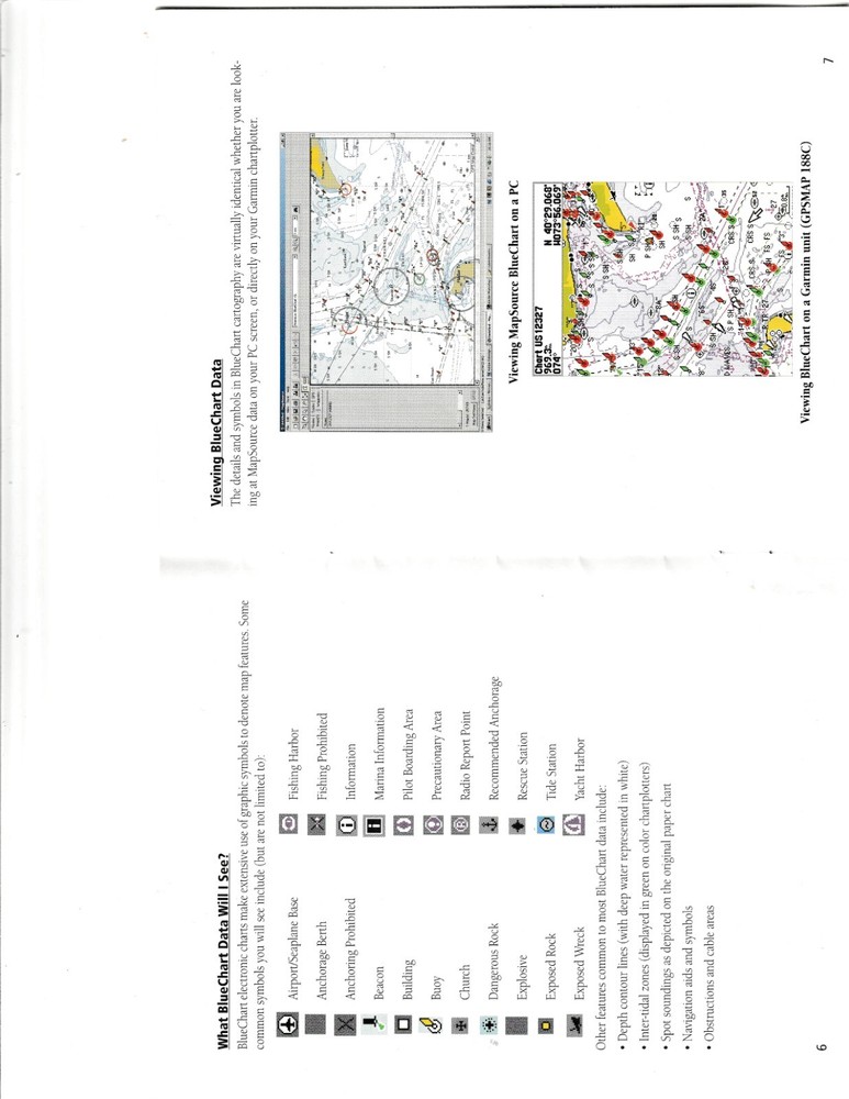 BLUECHART BLUE CHART USER'S GUIDE GARMIN 2003 Data Using MapSource Marine Map