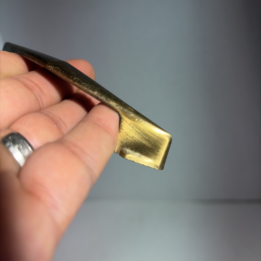 Vintage Art Deco Mid Century Modern Single Brass Drawer Pull Handle