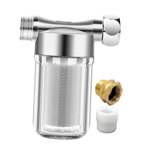 Reusable Brass Chrome Washer Water Filter, 40 Micron Visible Washing Machine