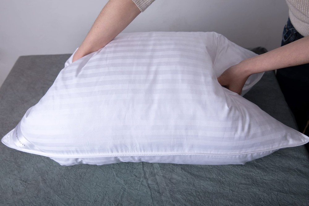 Goose Down Feather Hotel Collection Bed Pillows for Sleeping Pair Standard Pi...