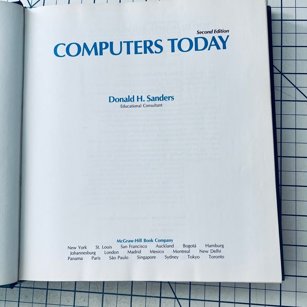 Computers Today Donald H. Sanders 1983 Vintage Computer Computing Textbook