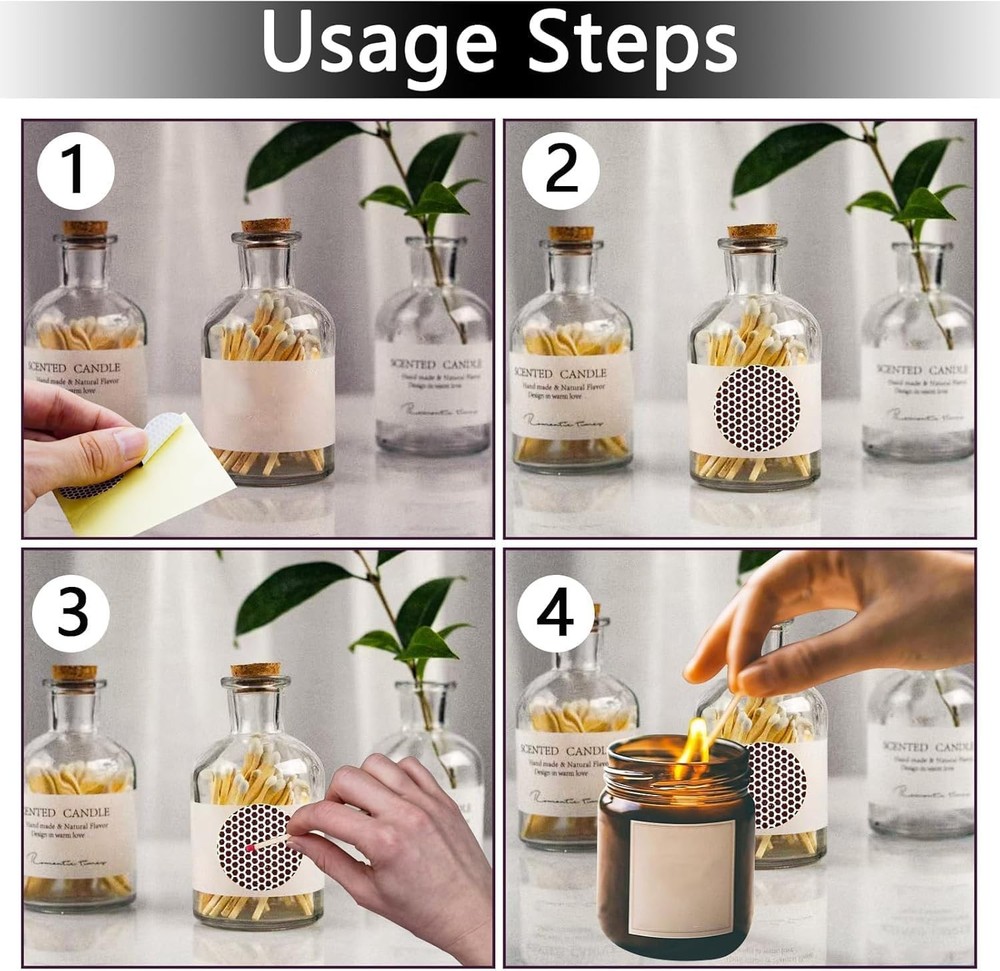 28 pcs Match Striker Stickers Adhesive Round for Fireplace & Kitchen