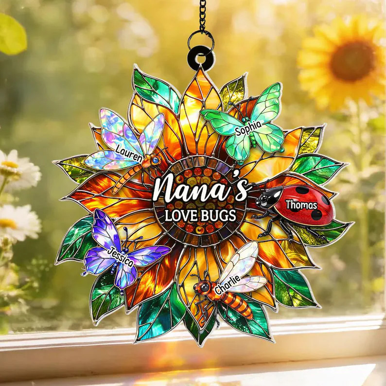Personalized Grandmas Love Bugs Suncatcher Acrylic