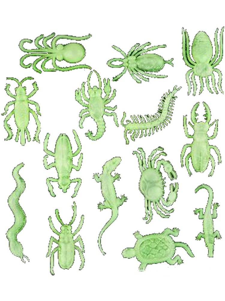 Lot 144 Glow In The Dark Assorted Plastic Animals And Bugs