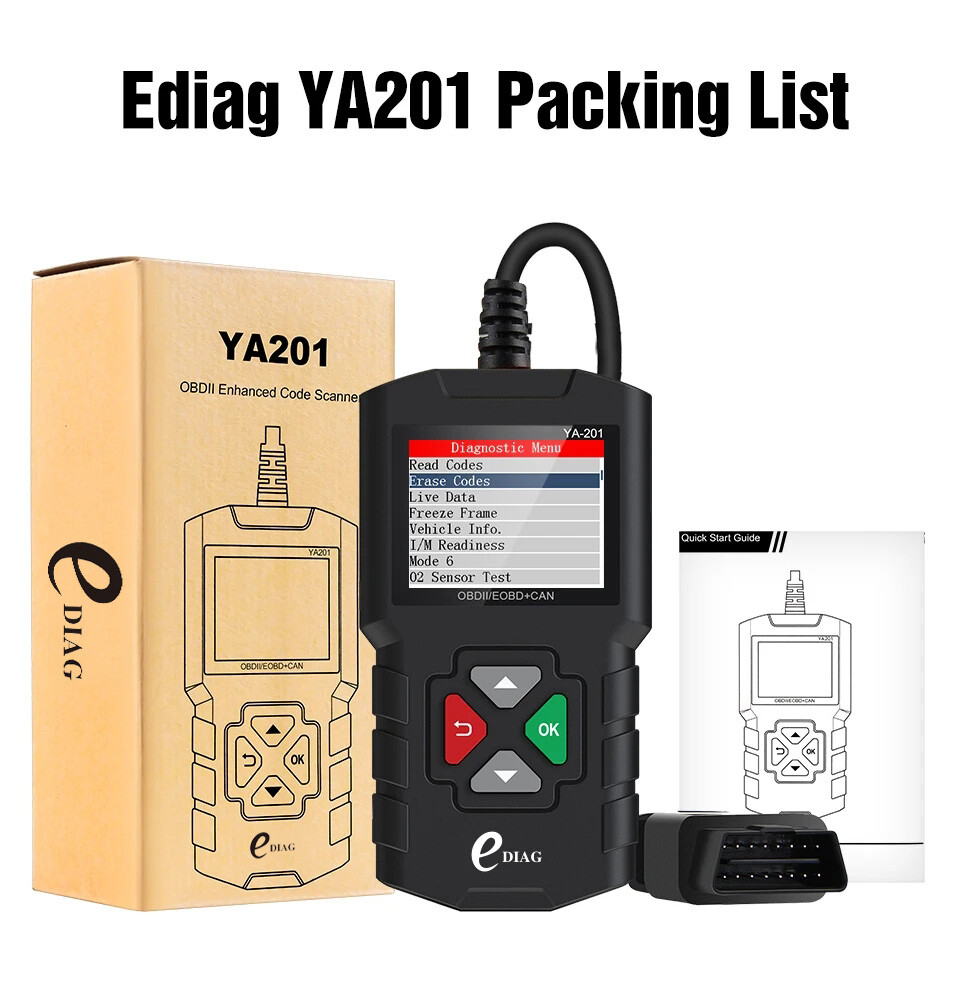 YA201 Car Full OBD2 EOBD Code Reader Professional Auto Scanner for Engine Check