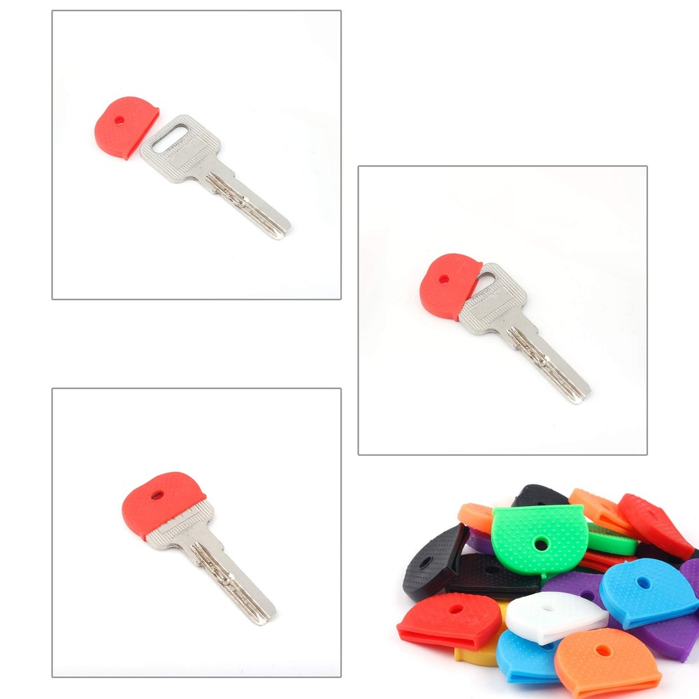 32 Pieces Key Caps Tags Covers, Plastic Key Identifier Ring Label ID
