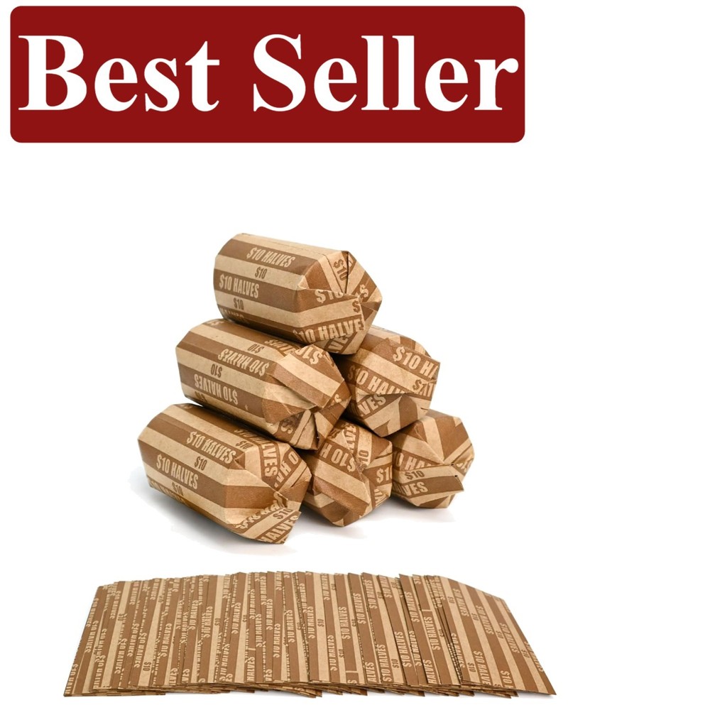 105 Color-Coded Striped Coin Wraps - Easy Access for Half Dollar Organization