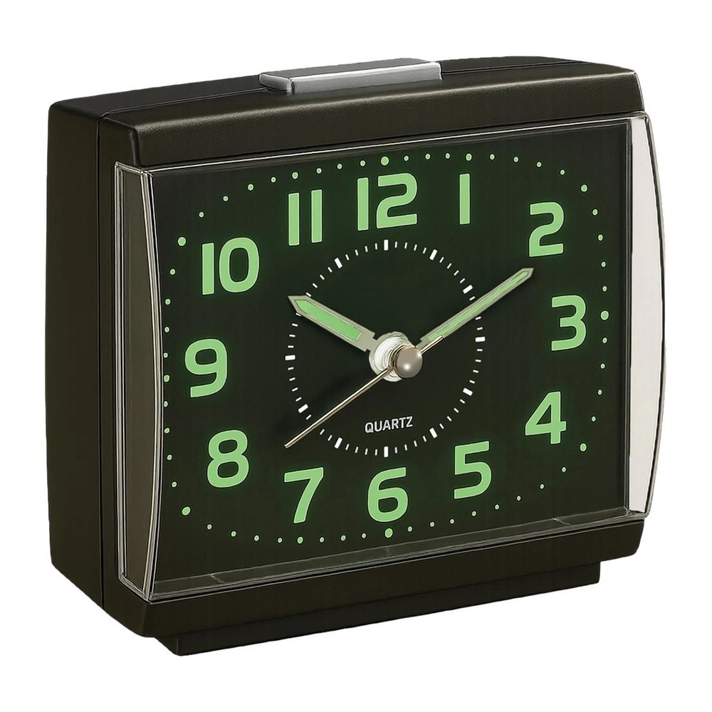 Square Plastic Alarm Clock with Large Luminous Digits Silent for Bedroom