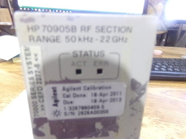 HP:  70905B  RF IF Section.  50 kHz - 22GHz    Pulled from  70000 System.