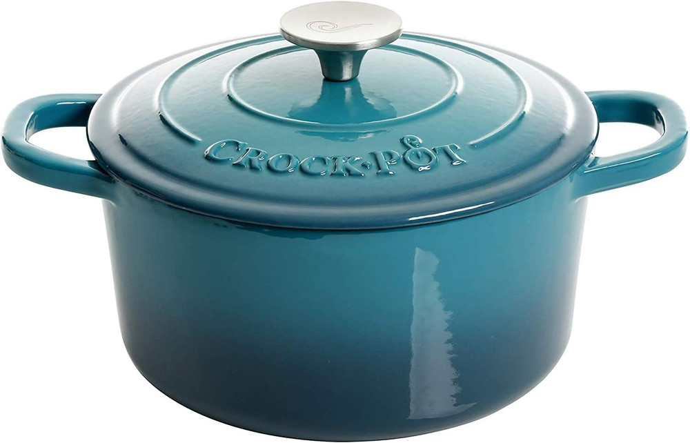 Artisan round Enameled Cast Iron Dutch Oven, 3-Quart, Gradient Teal