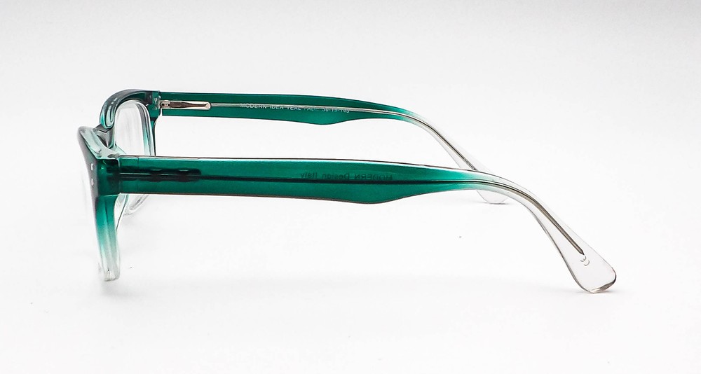 Modern Optical Idea Teal Fade Rectangle Eyeglasses Frames 56-19-145