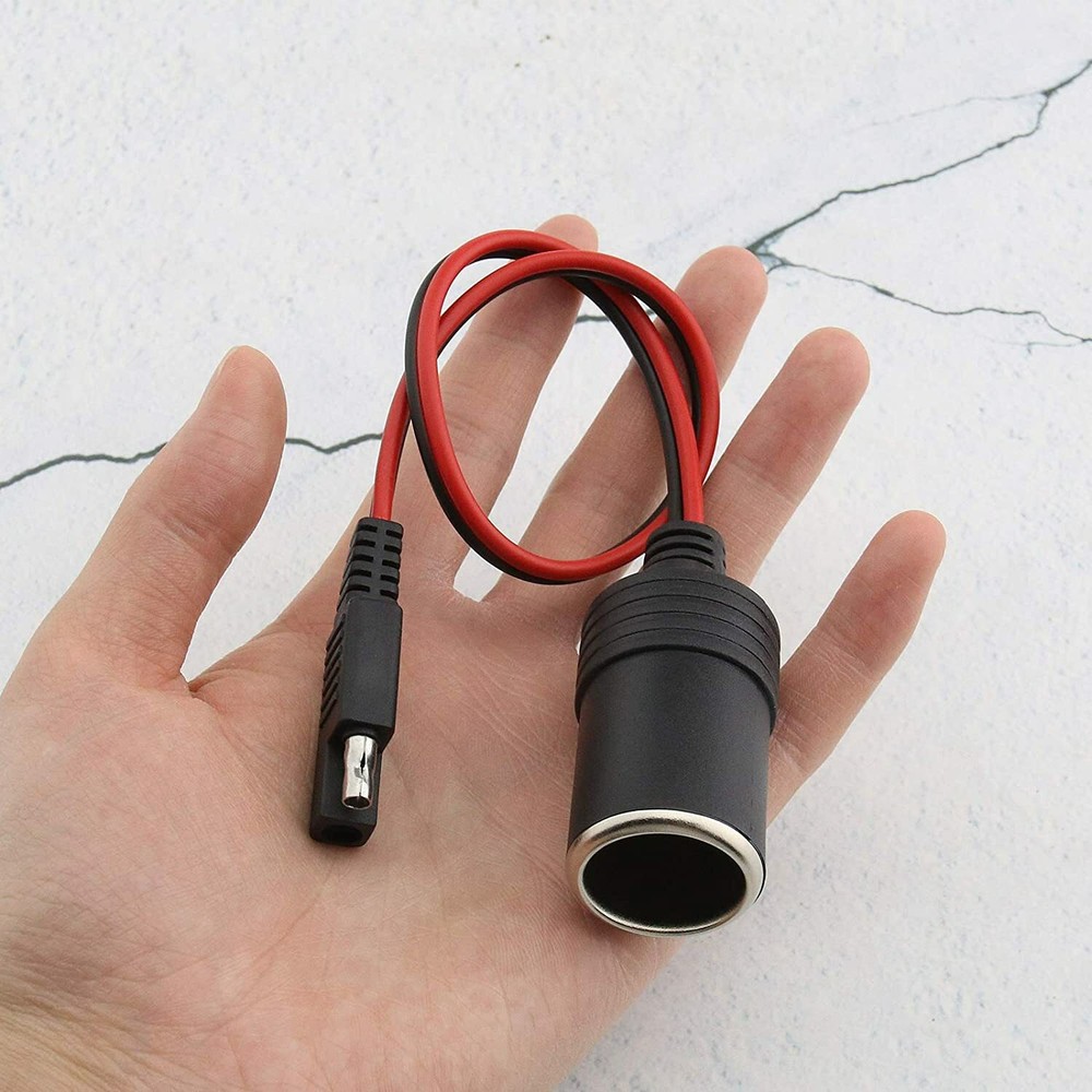 Cigarette Lighter Socket Female To SAE Car Solar Panel Battery Power Cable 14AWG