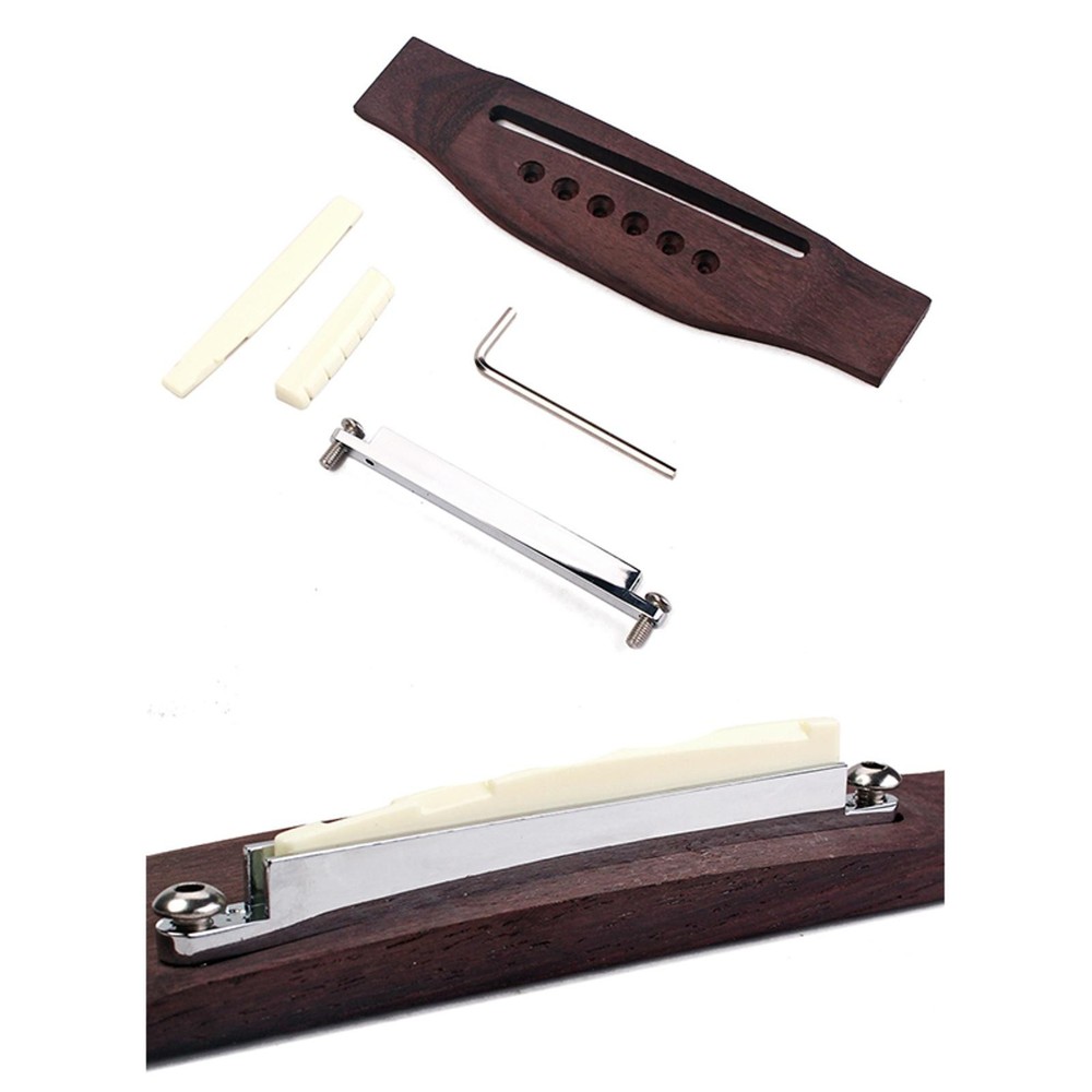 Strings Bridges Adjustable Shaft Saddle Nut for 6 String Folk Acoustic Guitar