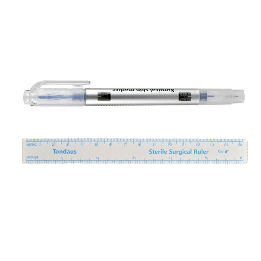 Semi Permanent Makeup Eyebrow Tattoo Marking Positioning Pen + Measuring Ruler E