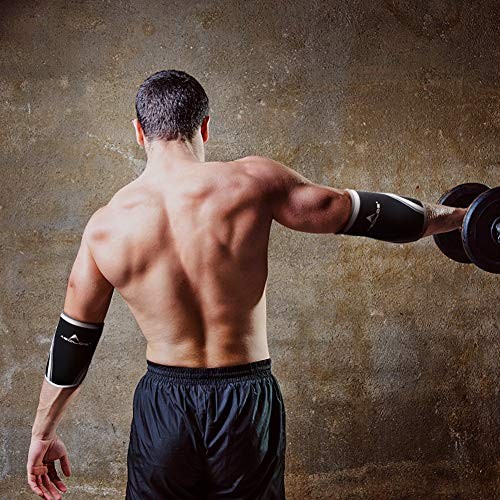 Compression Elbow Sleeves(Pair), 5mm Neoprene Elbow Barces for Large Black