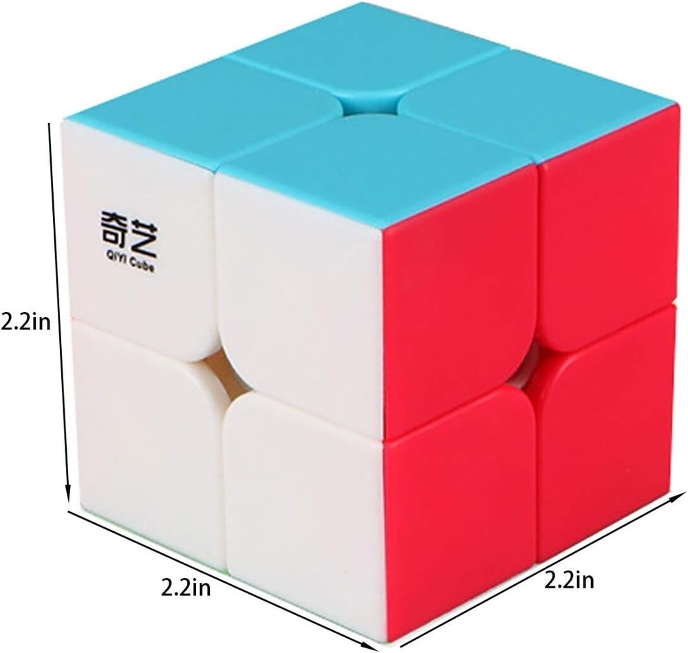 2 Pack Speed Cube Set 2x2x2 Pyramid Magic Cube Puzzle Toys Stickerless