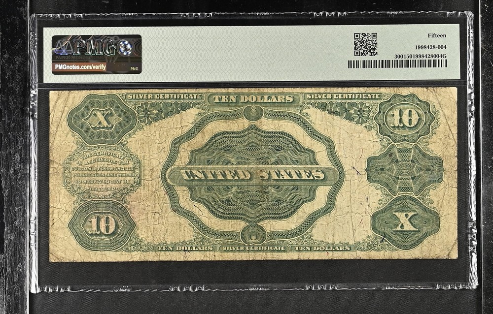 1891 $10 Silver Certificate Bruce Roberts PCGS F15