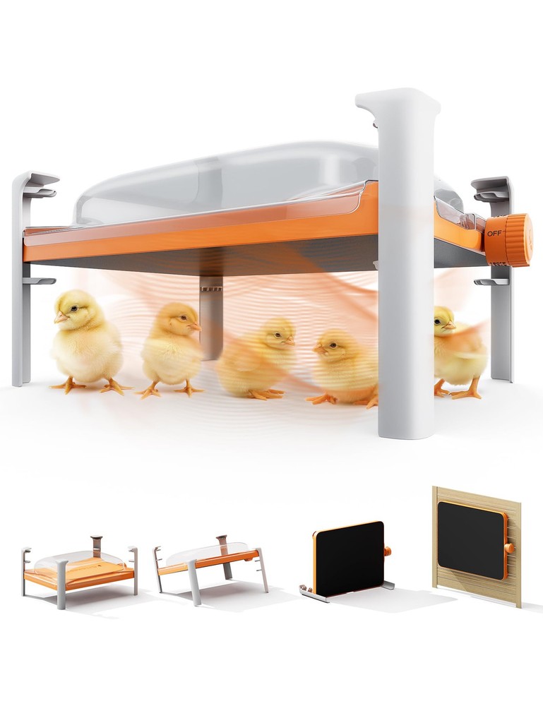 Smart Chicken Coop Heater, 200 Watts Chick Brooder Heating Plate Built-in Ada...