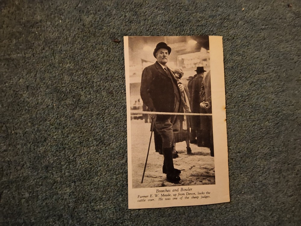Sa10c  Ephemera 1949 Picture Farmer E W Meade Devon