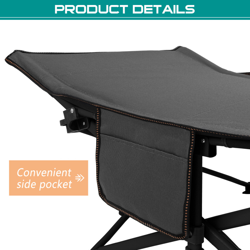 Folding Cot Camping Foldable Bed Sleeping Cot For Office Folding Bed Black Gray