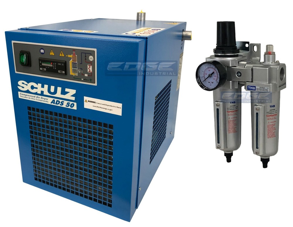SCHULZ 50 CFM REFRIGERATED COMPRESSED AIR COMPRESSOR DRYER 115V, COMPLETE KIT