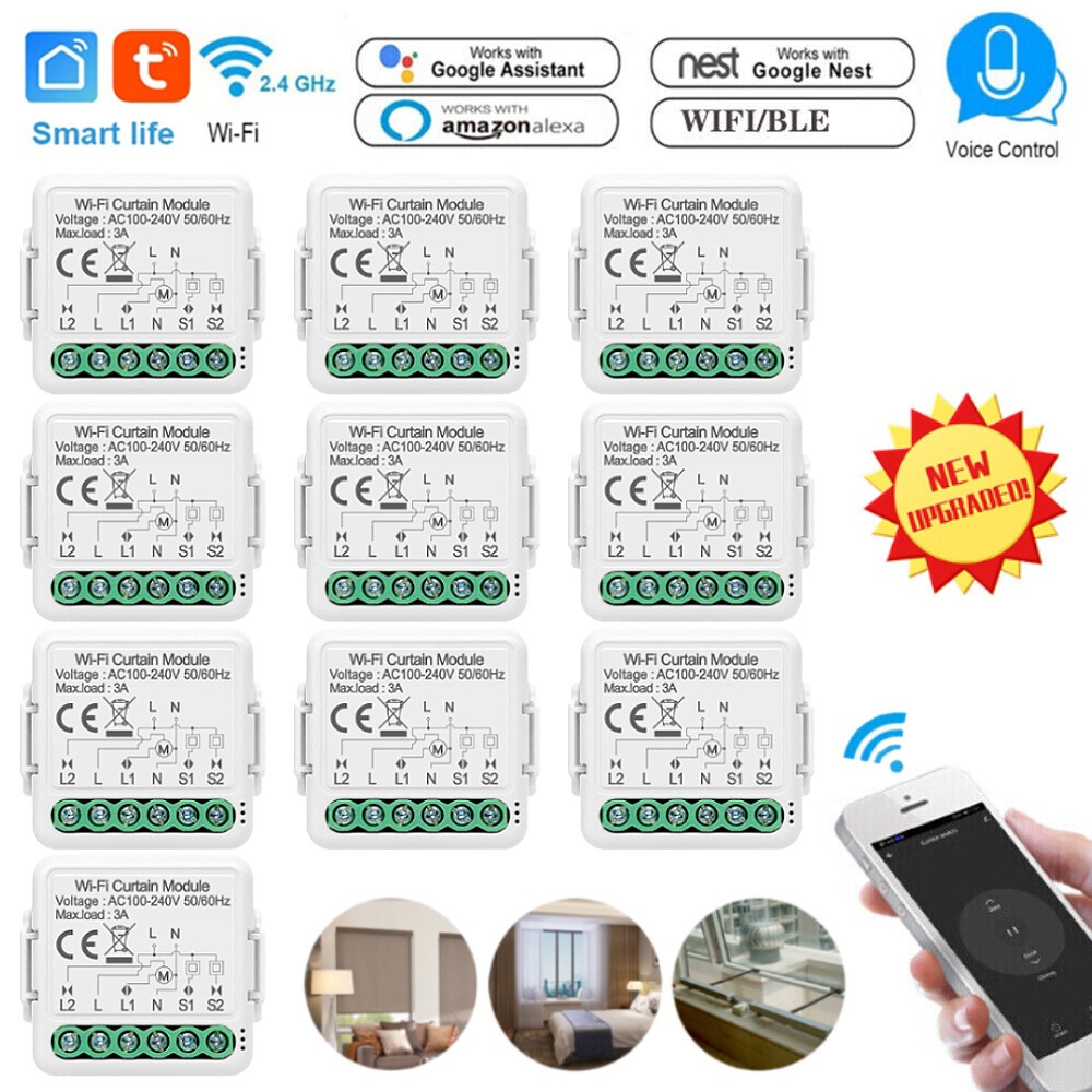 Smart WiFi Switch Curtain Blinds Module Roller Shutter Motor For Tuya Alexa US