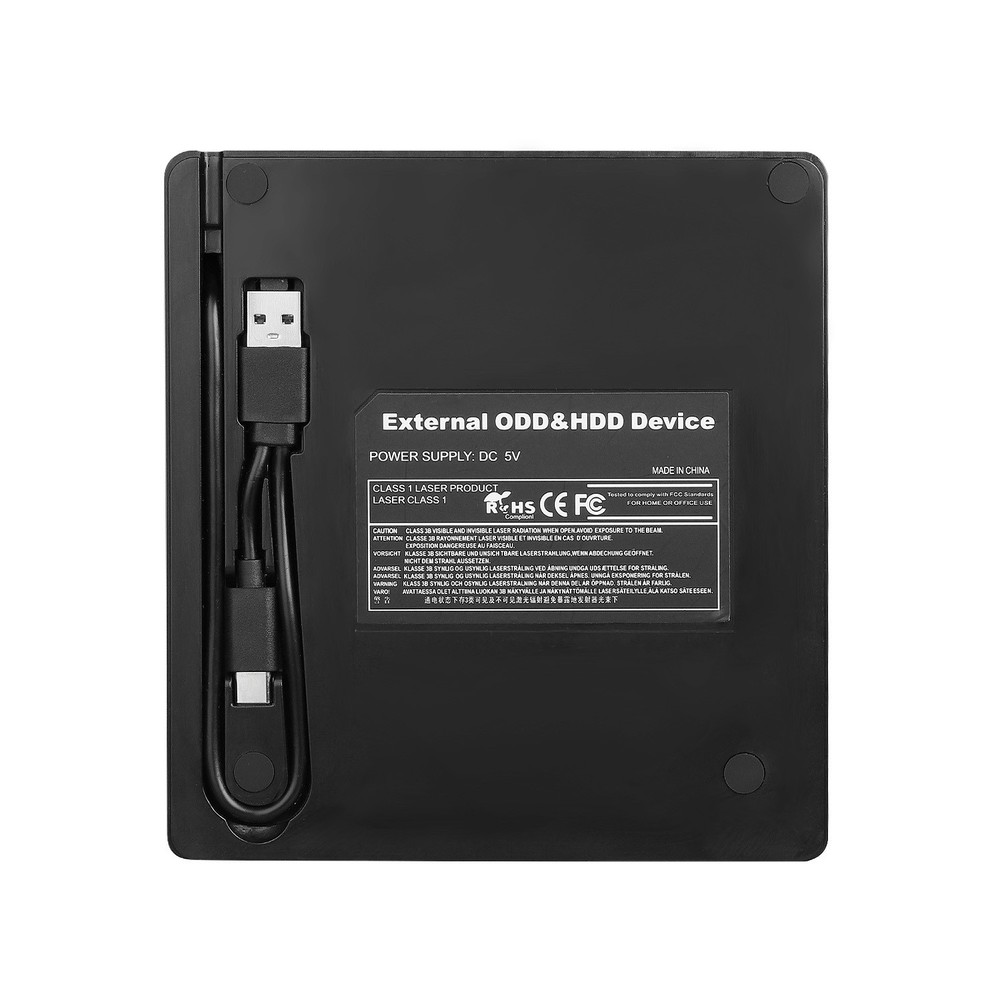 Type-C USB3.0 RW CD DVD Writer Burner External Optical Drive Player TF/SD Reader
