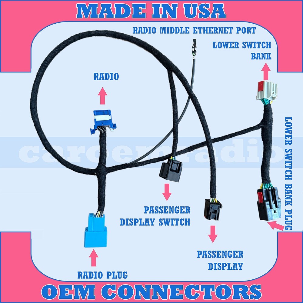 2025-2026 RAM FRONT PASSENGER DISPLAY MODULE FPDM INTEGRATION WIRING HARNES