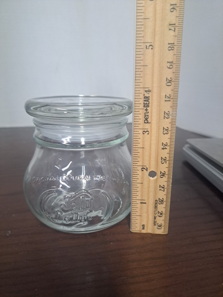 Embossed Jelly Belly Classic Glass Candy Jar