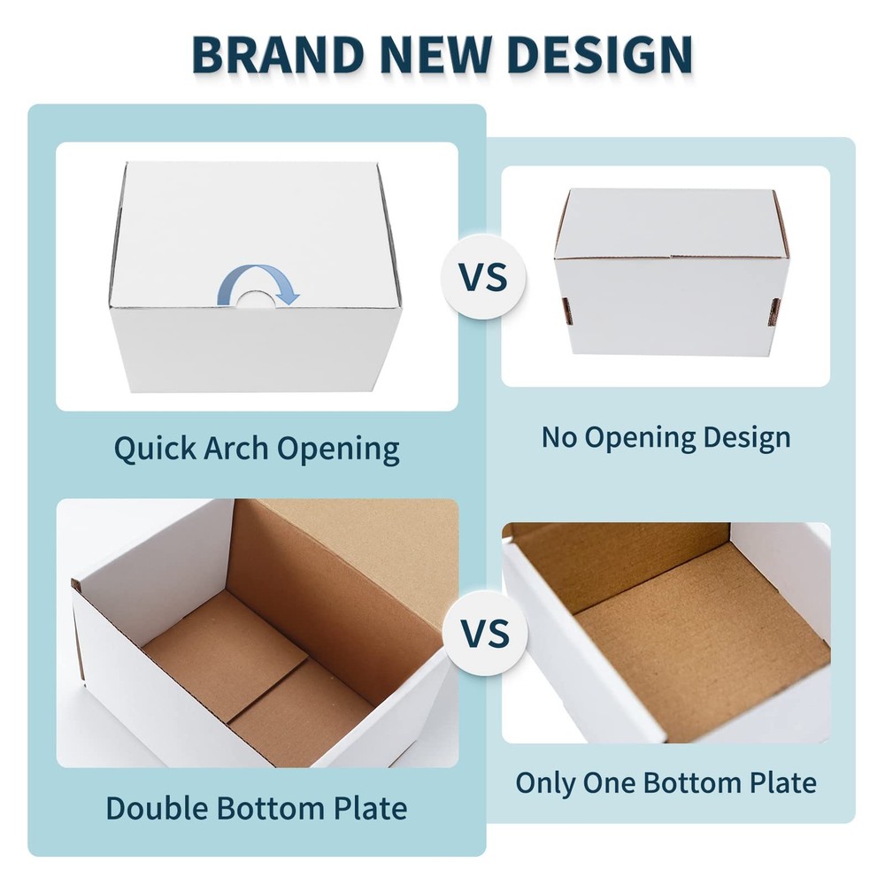 WIFTREY 9x6x3 White Shipping Boxes 25 Pack for Small - 25 Pack,