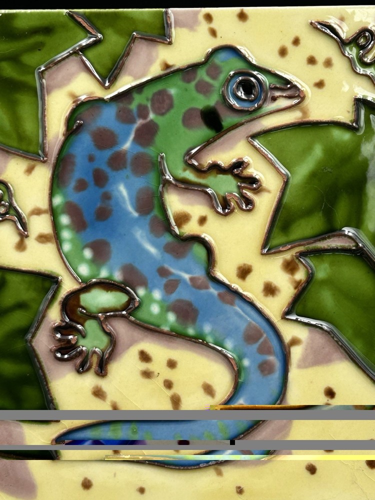 Ceramic Art Tile 6x6” Lizard - gecko reptile Table/ wall Decor