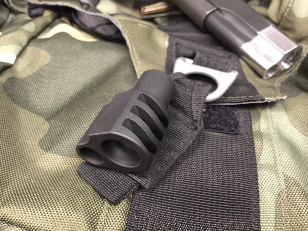 1911 .45 acp Mil-Spec muzzle brake BLACK PREDATOR compensator + FREE SPRING PLUG