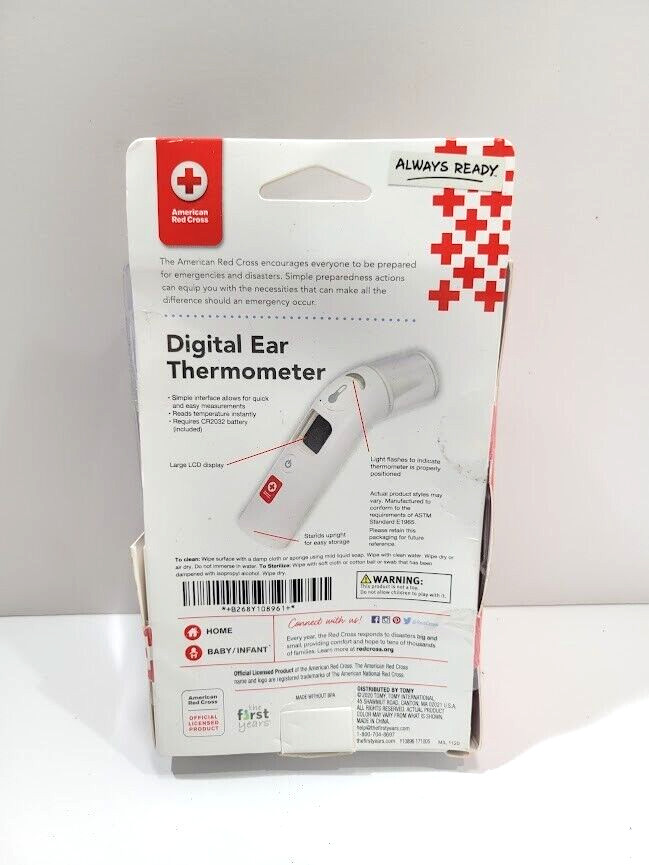 American Red Cross Y10896 Digital Ear Thermometer One Second Response Time