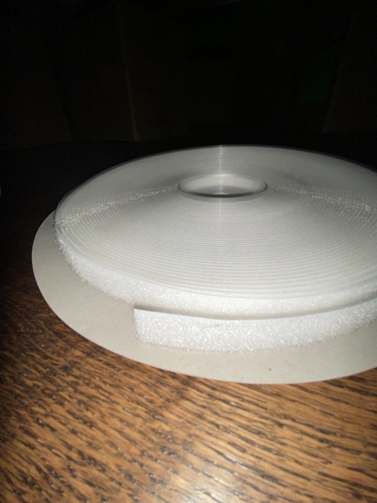 5/8" wide "hook and loop" white LOOP tape roll, 25 yards per roll