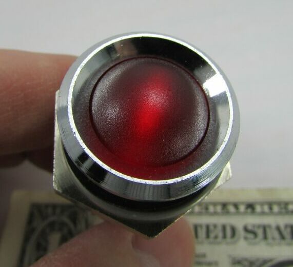 Fancy CML Chrome Plated Brass Red Control Panel Indicator Lamps, Light 24VAC