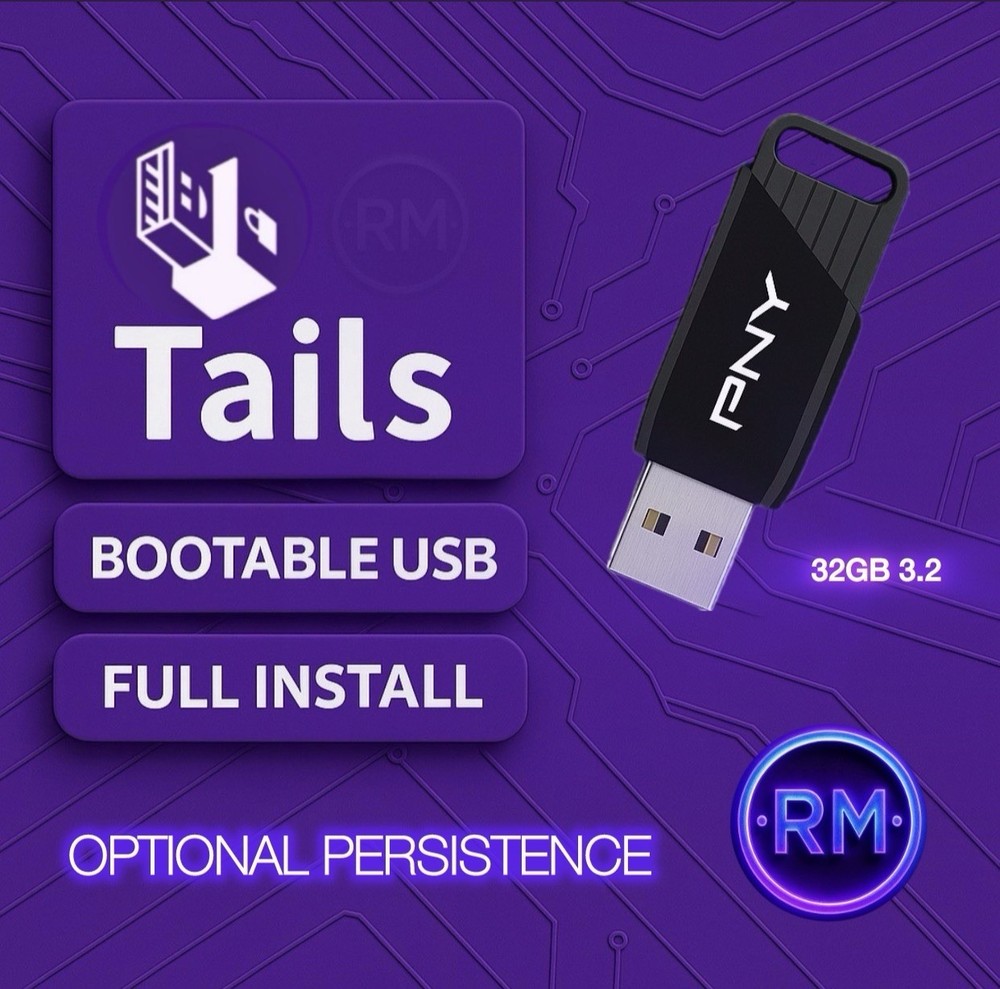 Tails Tor Linux Bootable USB | Private & Anonymous Browsing | 32GB
