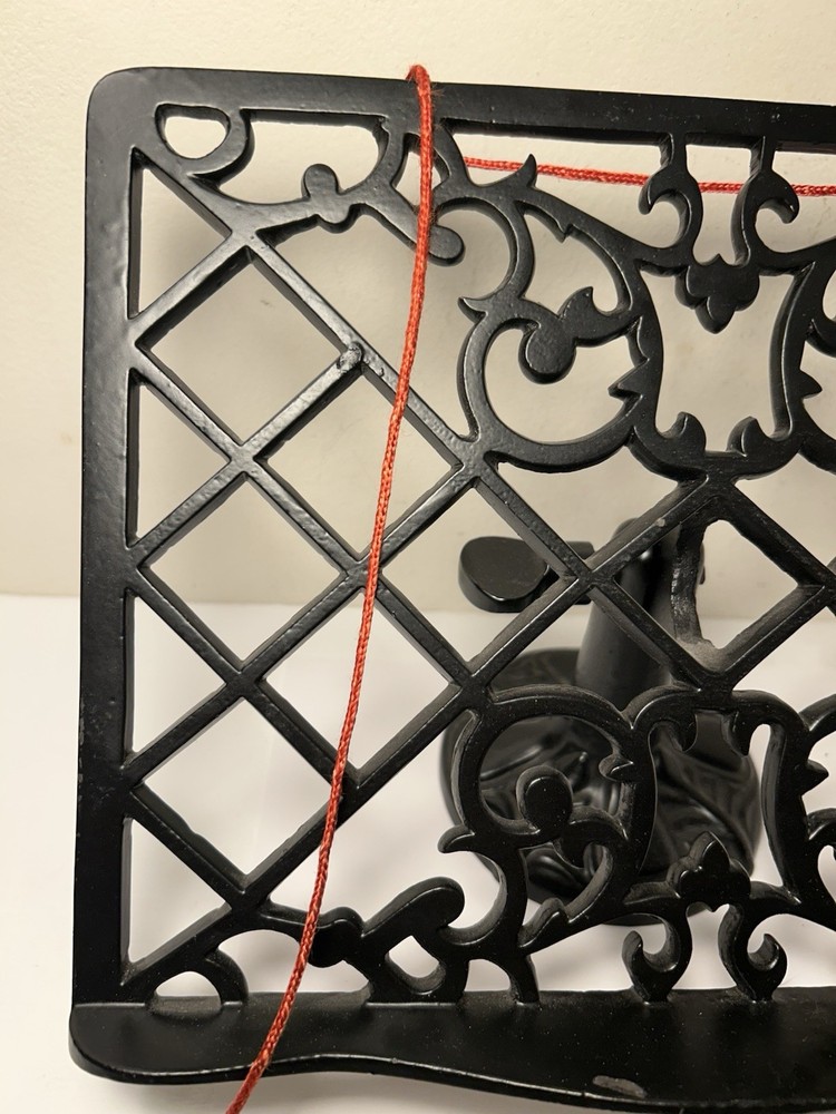 Black Cast Iron Adjustable Recipe Book Holder Weights 12”