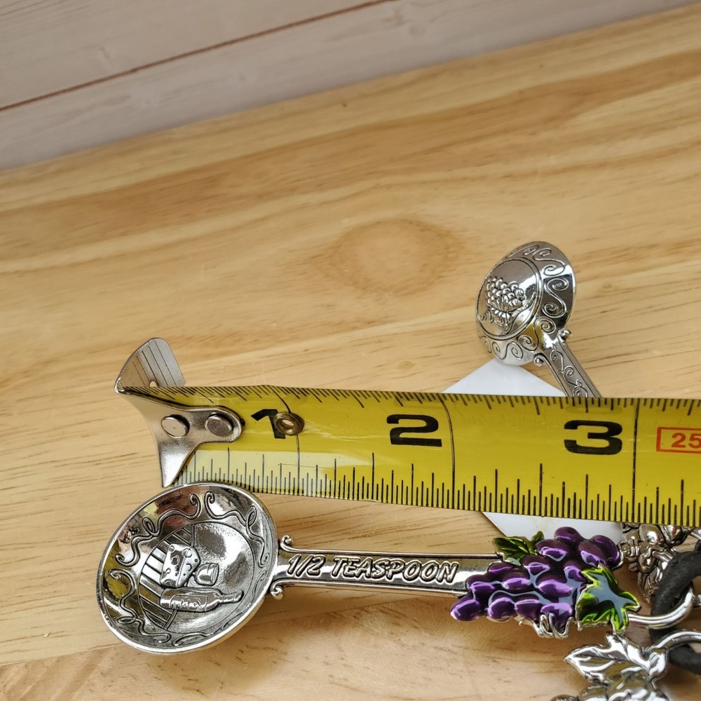 Decorative Grape Cluster Measuring Spoons Set With Whimsical Kitchen Charm