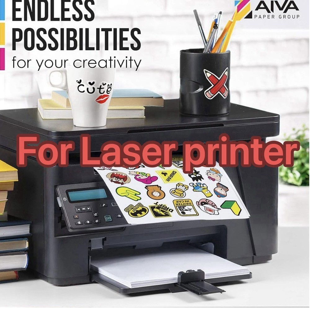 100 pcs translucent vinyl sticker paper for laser printer