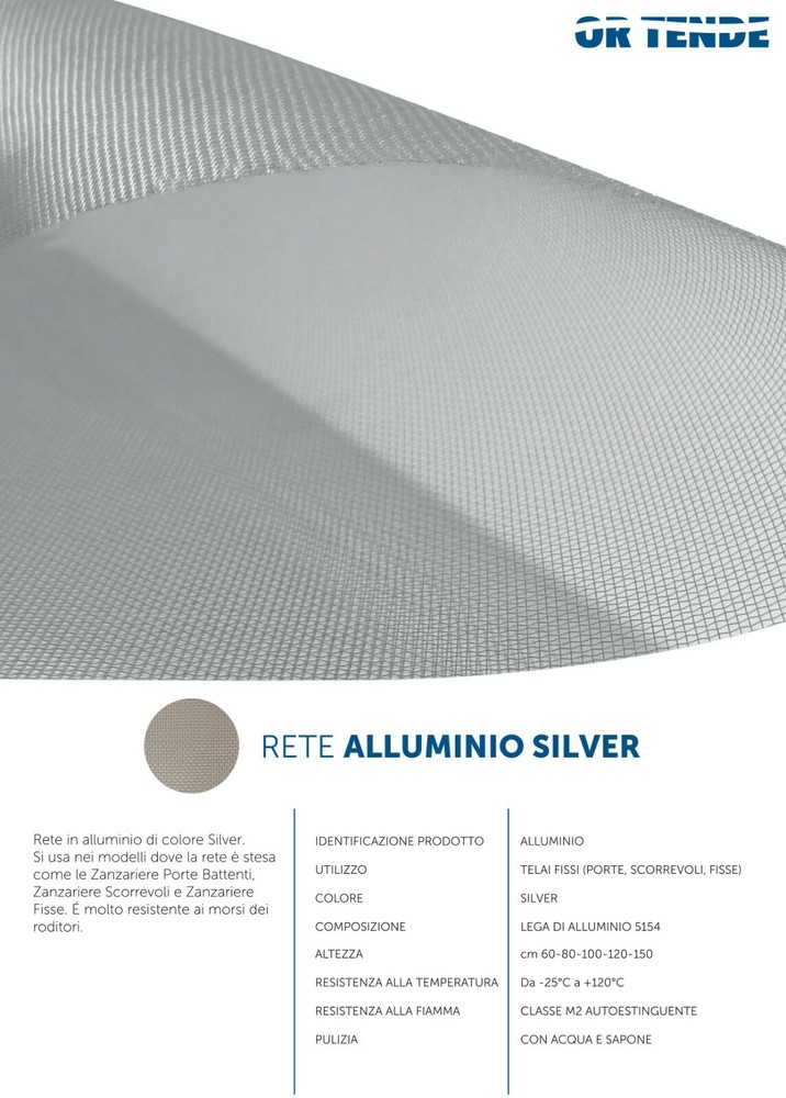 ALUMINUM SILVER Customized Replacement Net for Fixed or Sliding Mosquito Nets