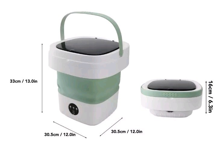 12L Portable Multifunction Foldable Mini Washing Machine, Green