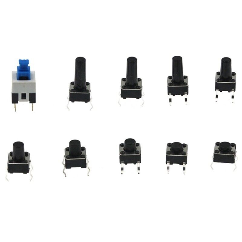 180PCS/Box 10 Type 6X6 Light Touch Switch Set Push Button Switch Kit Assortment