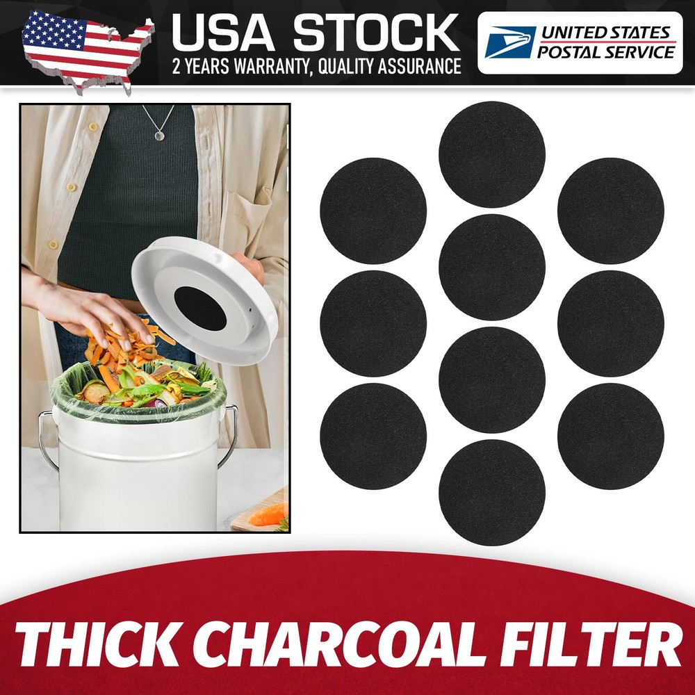 6.7" Round Charcoal Filter Extra Thick 0.4" For Bathroom trash bin Replace NEW